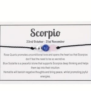 NWT! Scorpio ️ Natural Faceted Stone Handmade Braided Beaded Bracelet NEW